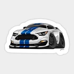 Modern American Muscle Car Cartoon Sticker